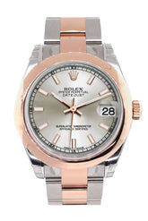 Rolex Datejust 31 Silver Dial 18K Rose Gold Two Tone Ladies Watch 178241 / None